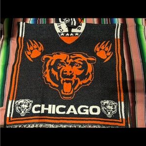 Chicago Bears poncho with hoodie navy blue & Orange Logo Throw
